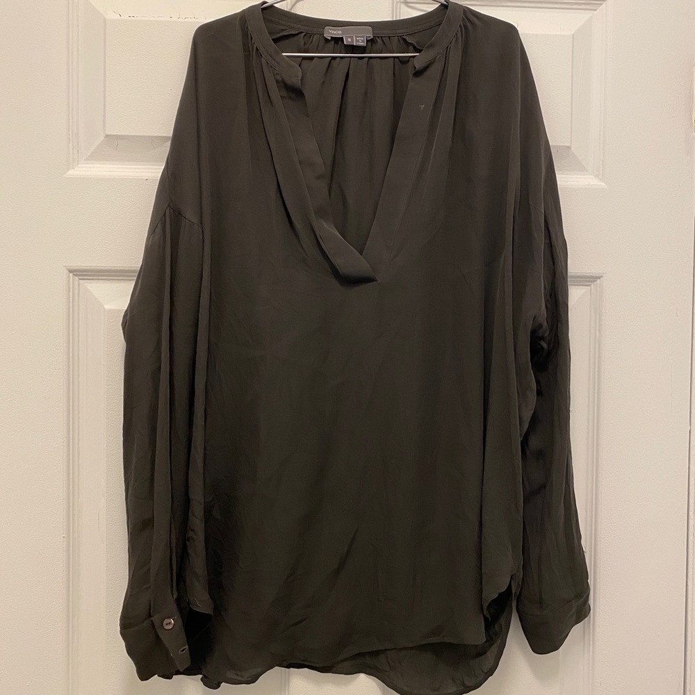 Vince Grey Silk Tunic in size Small